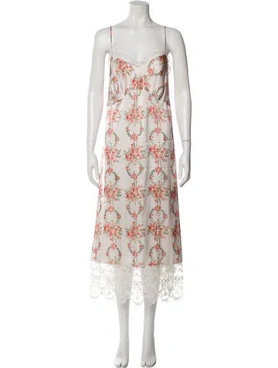 Pre-owned Simone Rocha Floral Print Long Dress In Multi