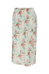 Simone Rocha Floral Print Long Skirt With Elastic Waistband In Multi