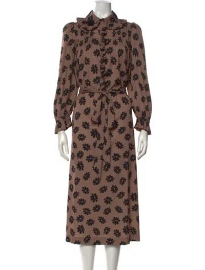Pre-owned Simone Rocha Floral Print Midi Length Dress In Multi