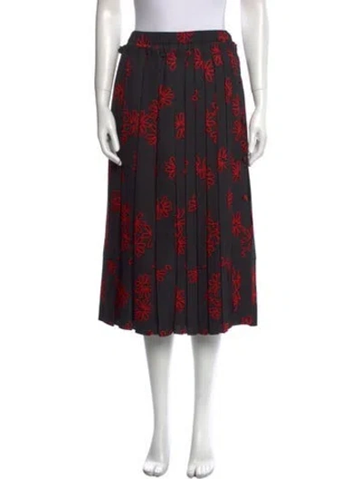 Pre-owned Simone Rocha Floral Print Midi Length Skirt In Black