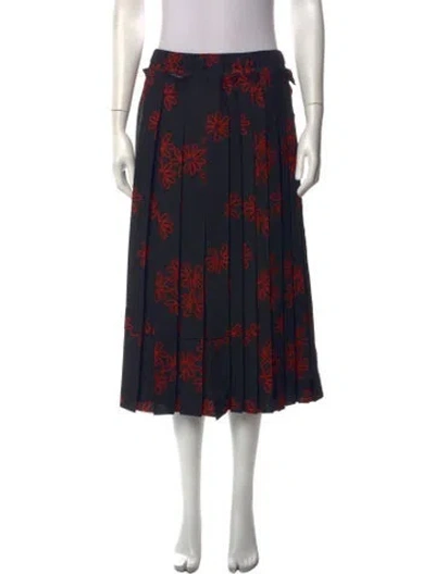 Pre-owned Simone Rocha Floral Print Midi Length Skirt In Black