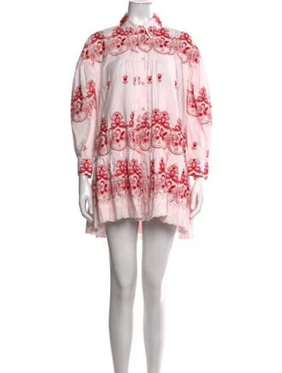 Pre-owned Simone Rocha Floral Print Mini Dress In Neutrals