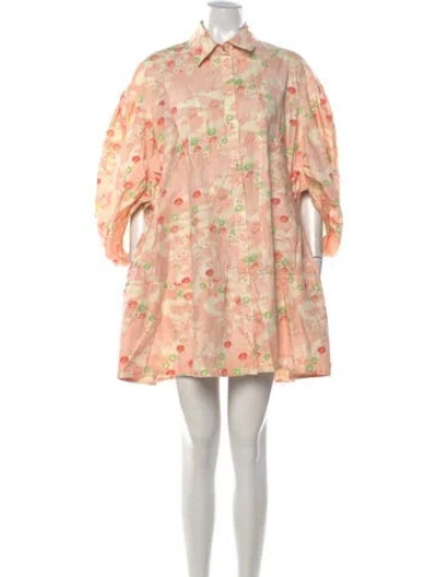 Pre-owned Simone Rocha Floral Print Mini Dress In Pink