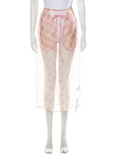 Pre-owned Simone Rocha Floral Print Mini Skirt W/ Tags In Pink