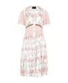 Simone Rocha Puff Sleeve Asymmetric Ruffle Tiered Shirtdress In White