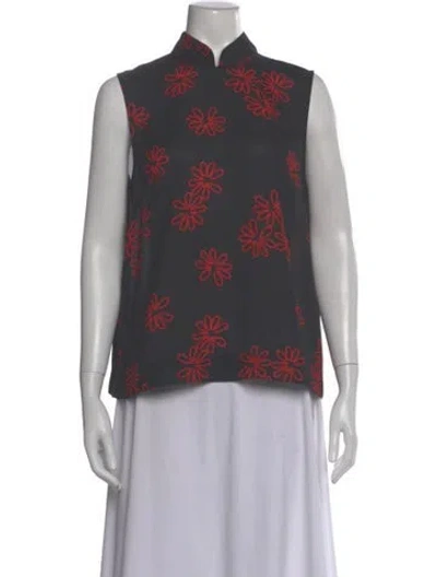 Pre-owned Simone Rocha Floral Print Sleeveless Top In Gray