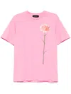 Simone Rocha Light Pink Carnation-print T-shirt In 粉色