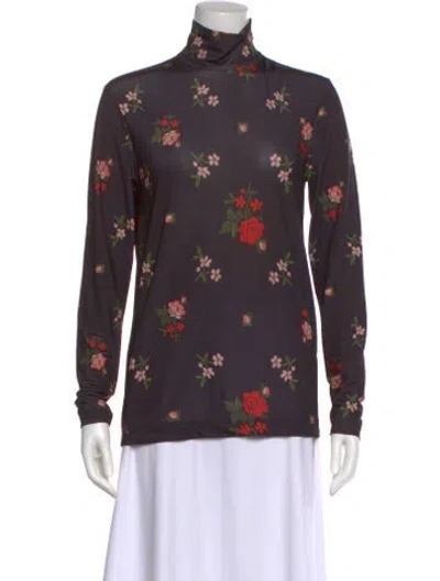 Pre-owned Simone Rocha Floral Print Turtleneck Sweatshirt In Multi