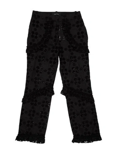 Pre-owned Simone Rocha Floral Print Wide Leg Pants In Blue