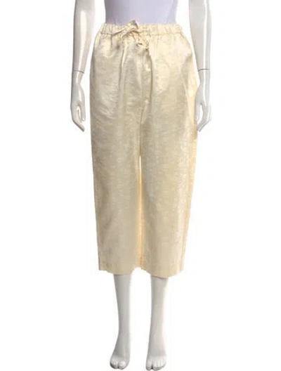 Pre-owned Simone Rocha Floral Print Wide Leg Pants In Neutrals