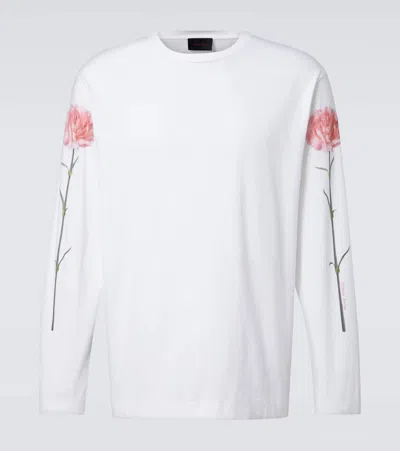 Simone Rocha Floral Printed Cotton Jersey T-shirt In White
