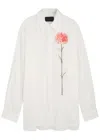 Simone Rocha Carnation Print Easy Cotton Voile Button-up Shirt In White