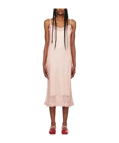 Simone Rocha Floral Suspender Dress In Pink