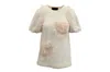 Simone Rocha Floral Tulle Overlay Puff Sleeve T-shirt In Pink Supima Cotton In Pink