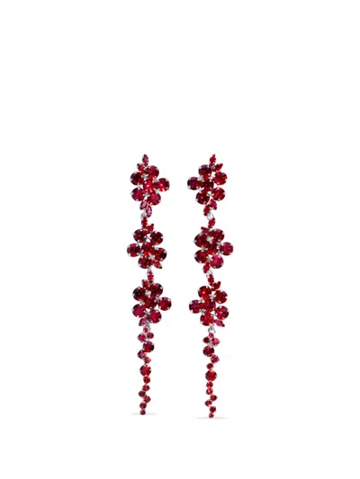 Simone Rocha Floral-drip Earrings In Red