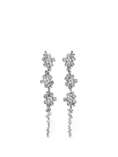 Simone Rocha Floral-drip Earrings In Metallic
