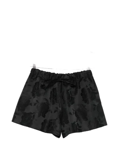 Simone Rocha Floral-pattern Shorts In Black