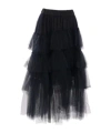 Simone Rocha Flounced Asymmetric Skirt In Black