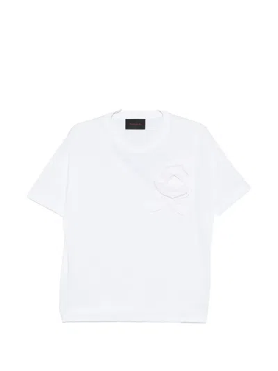 Simone Rocha Flower-appliqué T-shirt In White