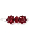 Simone Rocha Flower Beaded Hair Clip In Red