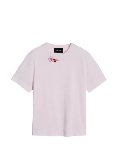 Simone Rocha Flower-detail T-shirt In Pink