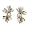 Simone Rocha Flower Earrings - Pearl - Silver In Metallic