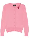 Simone Rocha Flower-embellished Cardigan In Pink