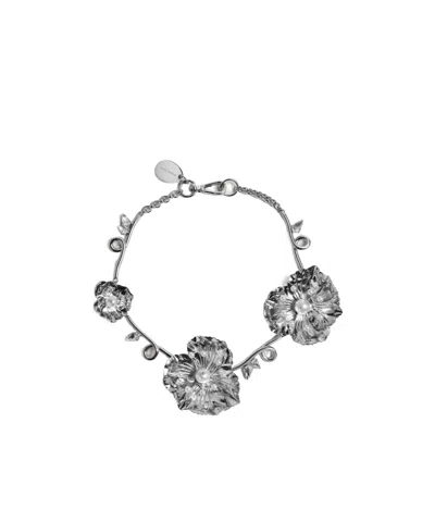 Simone Rocha Flower-decorated Necklace In Silver