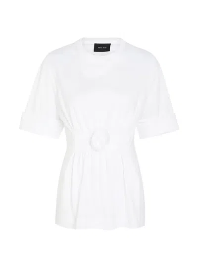 Simone Rocha Flower-detail Gathered T-shirt In Multi