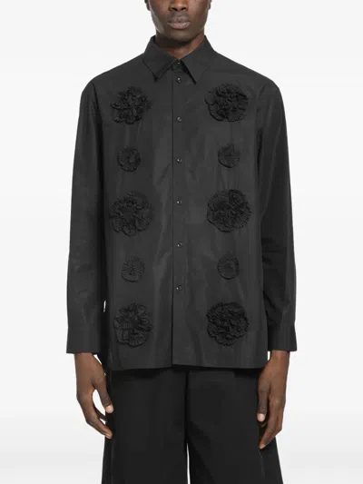 Simone Rocha Flower-detail Shirt In Black