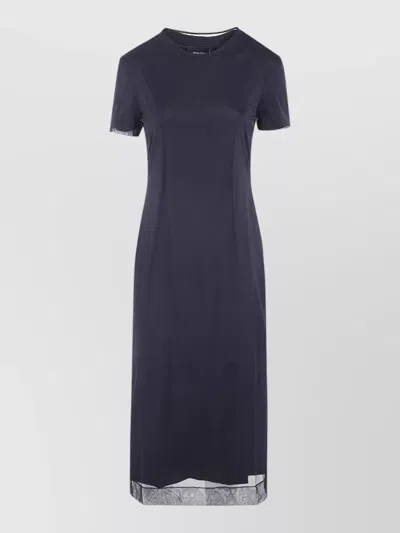 Simone Rocha Fluid Layered Dress Round Neckline In Blue