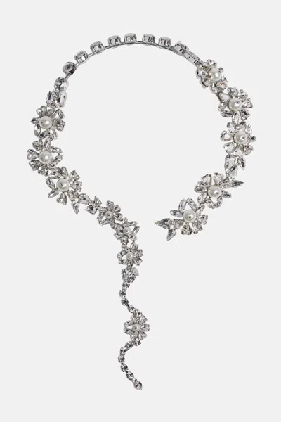 Simone Rocha Fragment Heartbloom Necklace In Silver