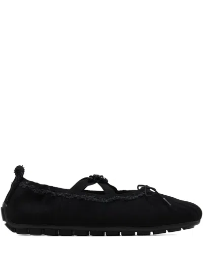 Simone Rocha Frayed Ballet Flats In Black