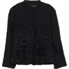 Simone Rocha Frayed Sculpted Bust Jacket In Black
