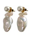 Simone Rocha Freshwater Pearl Earrings In Gold