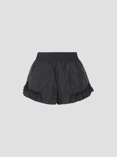 Simone Rocha Frill Track Shorts In Black