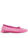 Simone Rocha Tutu Frill Ballerinas In Pink