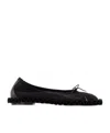 Simone Rocha Ruffled Mesh Ballet Flats In Black