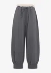 Simone Rocha Frilly  Drawstring Track Pants In Gray