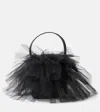 Simone Rocha Frilly Tutu Mini Canvas Shoulder Bag In Black