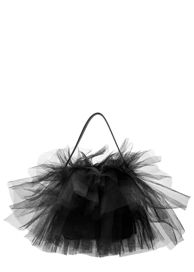Simone Rocha Frilly Tutu Mini Nylon Cross-body Bag In Black