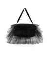 Simone Rocha Womens Frilly Tutu Tulle Shoulder Bag Black In Black