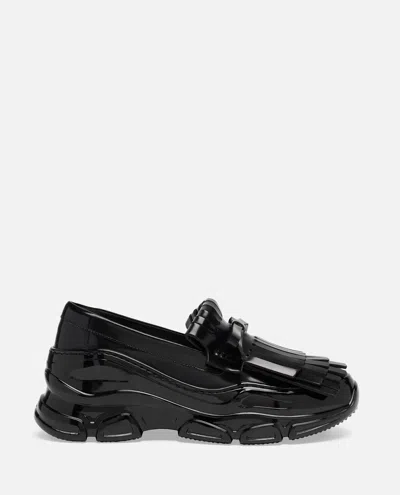 Simone Rocha Tracker Loafer Fringed Leather Sneakers In Black