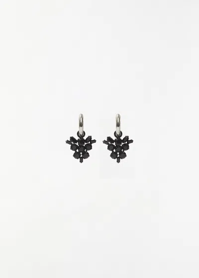 Simone Rocha Frond Hoop Earrings In Black