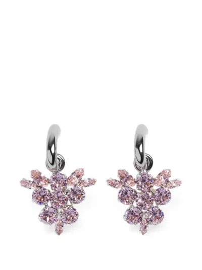 Simone Rocha Frond Hoop Earrings In Multi