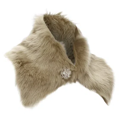 Pre-owned Simone Rocha Fur Leather Embellished Collar In Brown