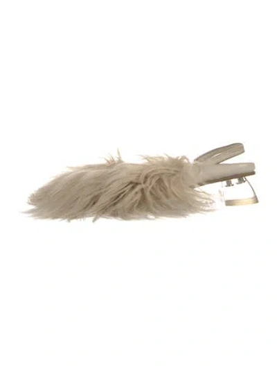 Pre-owned Simone Rocha Fur Mules In Neutrals