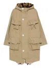 Simone Rocha Fur Pocket Parka In Brown