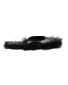 Simone Rocha Fur-trimmed Slides In Black Leather In Black