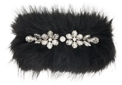 Simone Rocha Furry Crystal Hair Clip In White